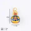 Estilo Antiguo Dorado Mate Golondrina Bestia Dorada Accesorios con Cuentas Tendencia Nacional Familia de Tres Bestias Doradas Golondrina Accesorios para Llavero
