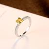 Anillo de Plata Esterlina S925 PAG & MAG Anillo Cerrado para Mujer con Diamantes Completos y Cristal Amarillo Viento Dulce Joyería de Plata al por Mayor de Japón y Corea del Sur