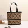 Fábrica direta retro losango ombro único palha tecido saco novo palha saco tecido saco férias estilo praia moda bolsa feminina