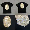 Marca da moda atacado transfronteiriço para comércio exterior Amazon: camiseta de manga curta tubarão de alta resistência, camiseta cabeça de macaco BAPE