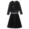 Roupas Combinando para Família para Meninas, Conjunto Casual, Outono 2026, Estilo Europeu e Americano, Conjunto de Três Peças com Camiseta Básica, Colete e Saia, Tendência