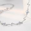 Pulsera de trémolo chapada en plata estilo coreano con cristal azul, para mujer, creativa, moderna, con diamantes, relámpago, personalidad, sencilla