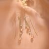 Aretes Largos de Ojo de Gato de Alta Gama, Aretes Adelgazantes, Aretes de Borla de Diseño Nicho, Aretes Elegantes