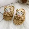 Chinelos de Algodão Estampa de Leopardo para Meninas 2026 Novo Modelo para Alunos do Ensino Fundamental, Sapatos Quentes Antiderrapantes Infantis, Sapatos de Algodão para Casa