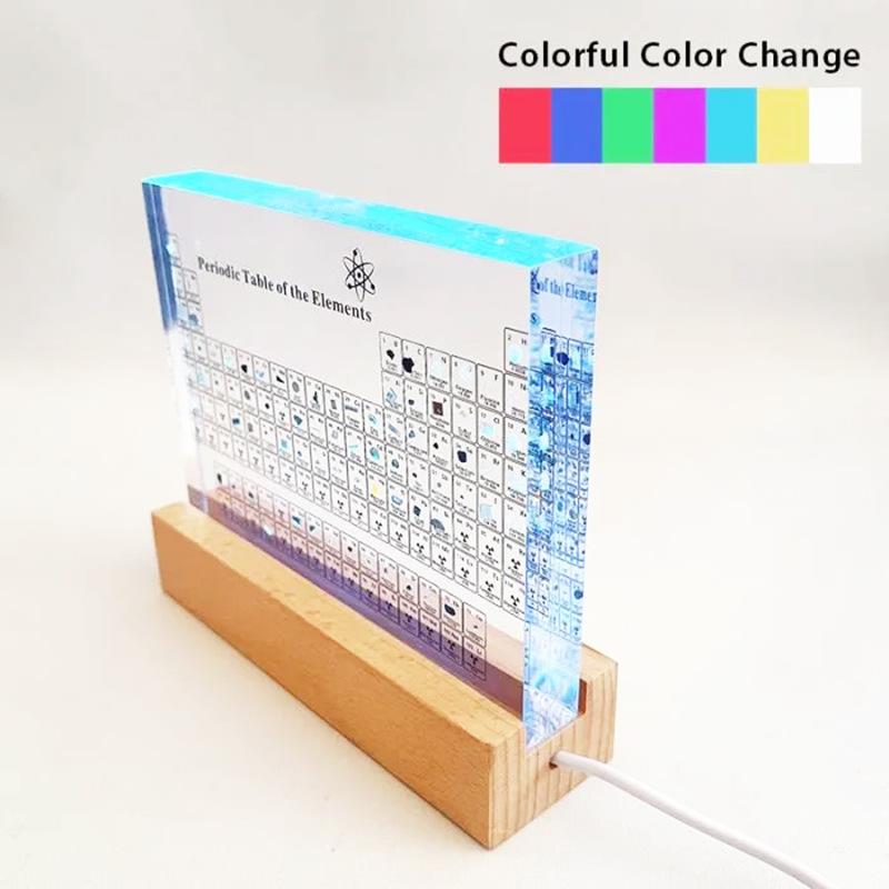 跨境83种真实元素化学元素周期表实物摆件亚克力透明内埋实物礼