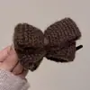 Pinza de Pelo Elegante de Lana con Forma de Bola y Lazo para Otoño e Invierno Tocado Pinza de Pelo de Alta Calidad para Mujer Pinza de Pelo Linda para la Parte Posterior de la Cabeza