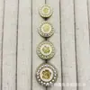 Botones metálicos de rosa con incrustaciones de perlas para trajes, abrigos de lana de punto, botones decorativos simples y versátiles cosidos a mano