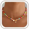 Amazon Transfronterizo Europeo y Americano Nuevo Collar de 26 Letras Ccb Colorido con Cuentas Moda Versátil Cadena para Clavícula Joyería para Mujer