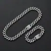 Cadena Cubana de Hip Hop Europeo y Americano, aleación 15 mm, totalmente cubierta de diamantes, collar cubano para hombre, suministro transfronterizo