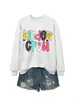 Kinder crew Amazon eBay sitio independiente casual versátil mujer divertido otoño e invierno nueva sudadera de manga larga