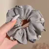 Elástico de cabelo preto para o dia a dia para mulheres, estilo francês, alto valor estético, adequado para sair, elástico de cabelo oversized da moda, acessório de cabelo
