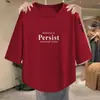 Camiseta de manga tres cuartos con descuento por sobrestock, nuevo estilo primavera-verano para madres, corte holgado, con bajo curvo irregular, para mujeres de mediana edad y mayores