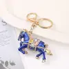 Llavero Creativo de Pony Aleación de Zinc Pedrería Forma de Caballo Colgante para Bolso Llavero de Coche Adorno de Regalo Venta al por Mayor