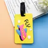 Porta-Cartão Criativo de Avião em Desenho Animado Etiqueta de Bagagem de Borracha Macia PVC Etiqueta de Registro Etiqueta de Bagagem Criativa Fofa de Silicone