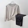 Pijama de Seda Helada para Niñas Verano Delgado Manga Larga Pantalón Largo Ropa de Casa Adolescente Conjunto de Modal Estudiante