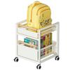 Estante de almacenamiento para mochilas escolares con ruedas, carrito de escritorio móvil para el hogar, estantería para colocar libros, estantería de almacenamiento, armario de almacenamiento