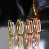 Anillo de plata de ley S925 de doble capa, pendientes incrustados de diamantes, diseño de nicho femenino, pendientes exquisitos, pendientes elegantes y versátiles de lujo ligero