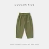 Roupas Infantis Dudu Calças Cargo Infantis Outono Novo Estilo Calças 100% Algodão para Meninos Calças Casuais para Meninas Roupas da Moda