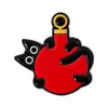 Broche de Gato Negro Navideño Lindo Qi He Árbol de Navidad Creativo Media de Navidad Estrella Decoración Bola Metal Esmalte Pin Accesorios