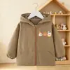 Chamarra de plumón impermeable y resistente a las manchas para otoño e invierno para niños, adecuada para niños mayores, con cierre y diseñada para usar como prenda exterior, tanto para niños como para niñas.
