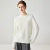 Nuevo Suéter de Cachemir 100% Puro con Cuello Redondo para Mujer Otoño/Invierno 2025, Jersey Versátil de Corte Holgado, Camiseta Base de Punto Suave