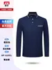 Camisa Polo de Manga Comprida Lapela Personalizada Roupa de Trabalho de Outono Camisa Cultural Publicitária Camisa Polo Bordada Logotipo Impresso Personalizado