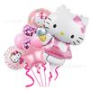 Desenho animado anjo Hello Kitty forma de alumínio filme balão terno gato menina festa de aniversário decoração conjunto de oito peças atacado