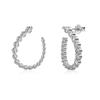 Pendientes de plata de ley S925 estilo europeo y americano para mujer, de alta gama, con forma de U y diamantes, estilo elegante.