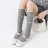 Botas y Algodón Verano Delgadas Lazo Estilo Ballet Calcetines Largos de Algodón Blancos Calcetines de Rizo Primavera y Otoño Calcetines Miu de Media Pantorrilla