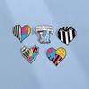 Pin de solapa a rayas que combina con todo, insignia de metal, accesorios para ropa, broche, amor, estilo blanco y negro, medalla