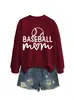 MAMÁ DE BÉISBOL Amazon ebay Estación Independiente Otoño/Invierno Nuevo Cómodo Moderno Sudadera con Capucha de Manga Larga y Cuello Redondo para Mujer