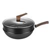 Wok antiadherente de piedra Maifan coreano para cocina doméstica, sartén antiadherente, cocina de inducción, caja de regalo universal, venta al por mayor de fábrica