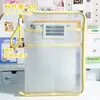 Bolsa de documentos selada simples em malha A5, bolsa de armazenamento de provas A4, bolsa de mão transparente multicamadas para estudantes, bolsa de mão em forma de L