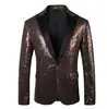Vestido de Performance Europeu e Americano Terno de Lantejoulas Douradas Terno da Coreia do Sul Boate Host Masculino MC Jaqueta de Estúdio XZ28