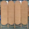 Venta al por mayor de fábrica marco de madera maciza coreana plegable móvil tejido de cuerda de papel pantalla divisoria para el hogar hotel oficina Xuan
