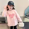Camiseta de manga larga de algodón puro para niñas Primavera y Otoño 2026 Nueva Moda Estilo Coreano Top para Niños Medianos y Mayores Camiseta de Cuello Redondo Ropa Interior
