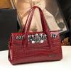 Bolsa de Mão de Couro Genuíno, Bolsa Almofada de Couro de Vaca, Bolsa Feminina Cravejada de Diamantes, Bolsa Transversal, Bolsa para Mãe 2026, Bolsa de Ombro, Bolsa de Mão para o Trabalho