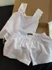 Pijama de verano de algodón nube estilo coreano con mangas cortas abullonadas para mujer, conjunto simple de camisola y shorts sueltos de verano