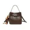 Bolso de Nicho Estilo Coreano Primavera 2026 Estudiante Casual Gran Capacidad Moda Color Sólido Bolso Cesta Cubo Bolso Cruzado
