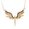 Deseo AliExpress transfronterizo nueva joyería creativa Diamante incrustado Ángel Oración alas de ángel guardián collar para mujer