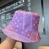 Estilo europeu e americano do casal INS Flor de caju na moda Chapéu de pescador impresso Moda de rua Chapéu de bacia dobrável Chapéu de sol de dupla face