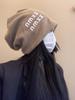Gorro de lana con letras para mujer, para otoño e invierno, para el día a día, con diseño doble grueso, cálido, con punta cerrada y protección contra el frío.
