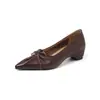 Zapatos de mujer de piel de oveja plisada estilo coreano con cordones, que aumentan la altura, otoño 2026, tacón medio, cuña, punta fina, piel genuina, para commuting, corte bajo