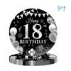 Nuevo Tema de Cumpleaños Negro y Plata Vajilla para Fiesta Suministros Platos de Papel Desechables Negros y Plateados Vasos de Papel Servilletas de Papel