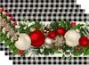 Manteles navideños transfronterizos 4 juegos de platos de cena tazas con tapetes termoaislantes Manteles decorativos para la atmósfera de las fiestas navideñas