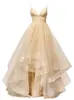 Vestido de noche largo para mujer, de comercio exterior, escote en V profundo con tirantes, falda abullonada, ceñido a la cintura, color liso, bajo irregular, suministro para estación internacional