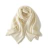 Cashmere Outono e Inverno 2026 Nova Roupa Feminina de Alta Qualidade Malha 12 Fios Cor Sólida Peça Externa com Botão de Pérola Vazado Lenço Echarpe