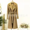 Casaco longo de cashmere dupla face com cadarço, Puyuan, 14,5 mícrons, 25 outono/inverno, novo roupão de banho estilo coreano