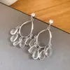 Aretes de Borla de Gota de Agua de Resina Aguja de Plata~Gota de Rocío Clara, Pendientes de Lujo Ligero Estilo Francés de Alta Gama, Accesorios para Orejas de Moda y Versátiles