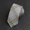 Gris Albaricoque Marrón Caqui Retro Café Cuadros Corbata de Hombre Atada a Mano Perezosa Cremallera Femenina Preppy Estilo Británico